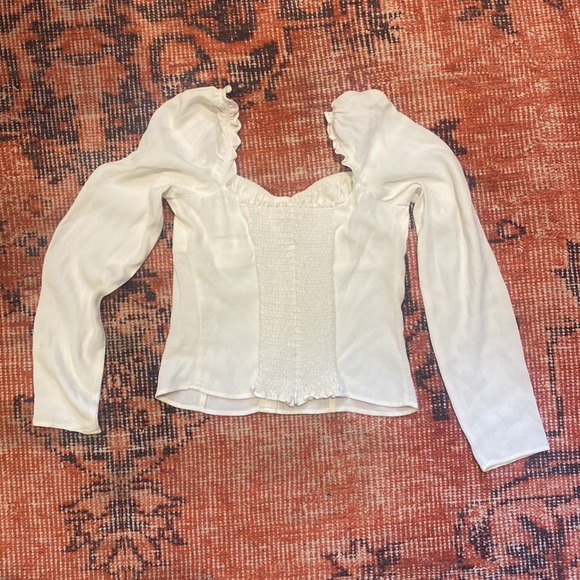 Reformation White Long Sleeve Top NWOT - Picture 6 of 6